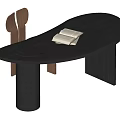 Middle style desk and chair 3d model