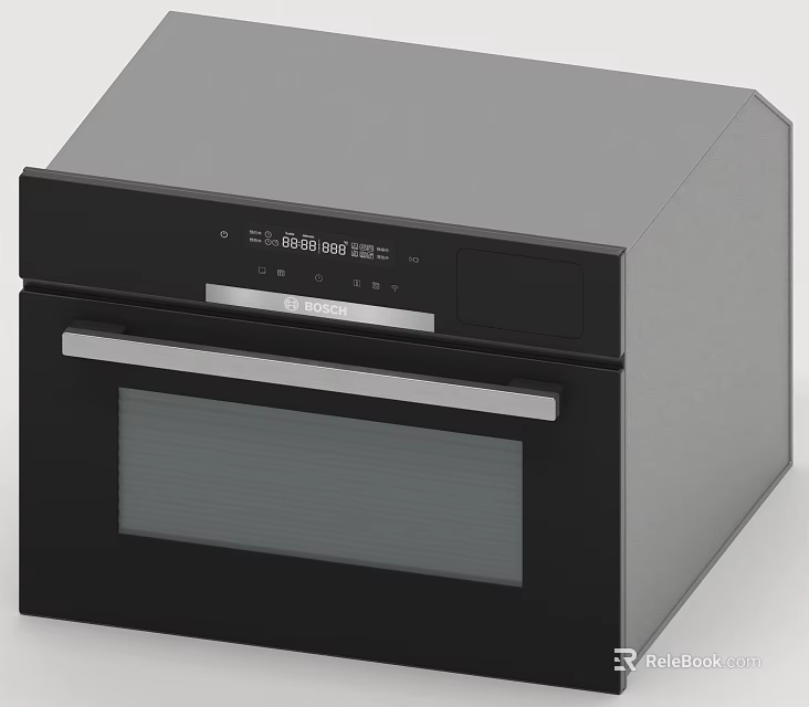 Modern Kitchen Appliance Oven With Stainless Steel Design And Glass Door 3d model 