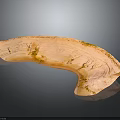 Curved Natural Stone Slab With Light Orange Color And Textured Yellow Patches