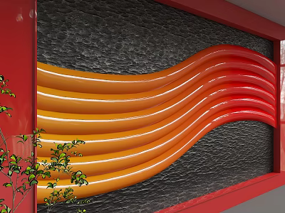Modern background wall 3d model