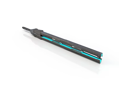 Tactical Weapon With Black Body And Teal Accents In Modern Design 3d model