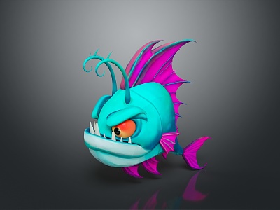 fish carnivorous fish piranha freshwater fish sea fish animal game animal cartoon animal 3d model