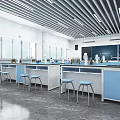 Modern laboratory tables and chairs experimental equipment school classroom desks and chairs desks 3d model