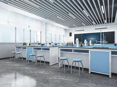 Modern laboratory tables and chairs experimental equipment school classroom desks and chairs desks 3d model