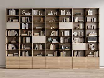 Bookcase Books Bookshelf Ornaments Book Decorative Cabinet 3d model