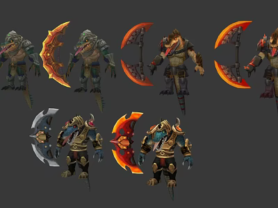Modern game character crocodile desert butcher rakton game character model 3d model