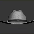 Light Gray Woven Straw Hat With Wide Brim And Black Band