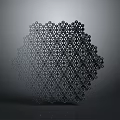 Black Geometric Structure Composed Of Hexagons With Irregular Shape And Patterned Surface 3d model