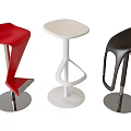Modern Red White Black Bar Stools With Unique Curved Design And Sleek Base