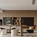 Modern Light Luxury Restaurant Jiangjing Daping Floor Model Room with No Main Lamp Horizontal Hall Display Cabinet 3d model