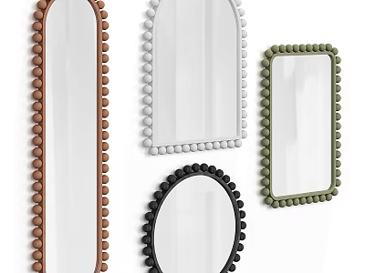 Beaded Edge Mirrors in Multiple Colors and Different Shapes for Home Decor 3d model