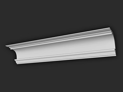 Detailed White Architectural Decorative Molding Component With Multi Layered Sleek Design 3d model
