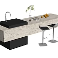 Nakajima counter bar counter operating table dining table and chairs 3d model