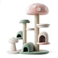 Cat Climbing Rack Cat Nest Cat Tree Cat Cave Cat Toy Mushroom Cat Climbing Rack Vertical Integrated Cat Climbing Rack Sisal Cat Grab Column 3d model