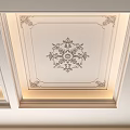 Luxurious Ceiling Design With Intricate Floral Patterns And Recessed Lighting