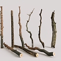 Modern tree pole stump branch stake log log wind dead branch 3d model