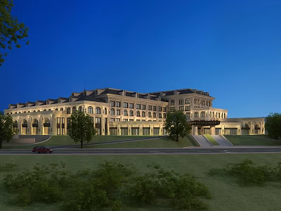 European hotel building hotel club office building administrative building 3d model