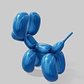 Blue Balloon Dog Sculpture with Shiny Surface and Playful Design