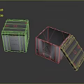 Gray Storage Boxes With Open Lid Red Symbols And Labels For Home Storage