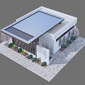 Wall Structure Design With Gray Panel White Frame And Brick Texture Details