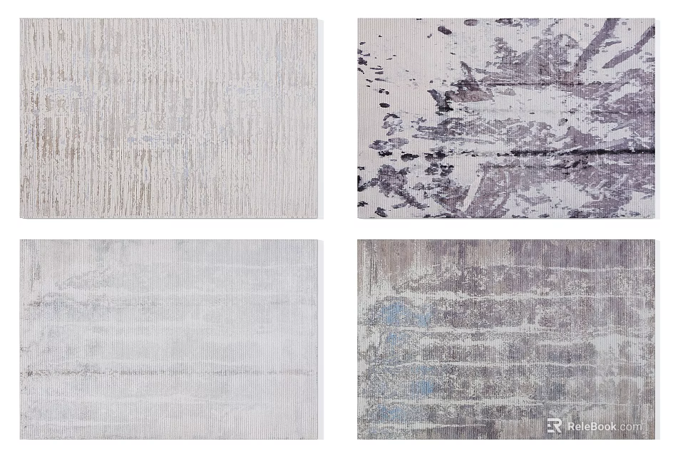 Modern Square Rugs with Textured Patterns and Neutral Tones for Home Decor 3d model