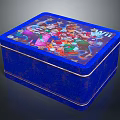 Blue Storage Box with Colorful Cartoon Characters and WII Logo for Organizing Items