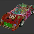 Red Vintage Race Car with Number 22 Convertible Classic Design