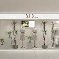 Modern Fashion Retail Counter In Shopping Mall With Mannequins Hanging Clothes And Bright