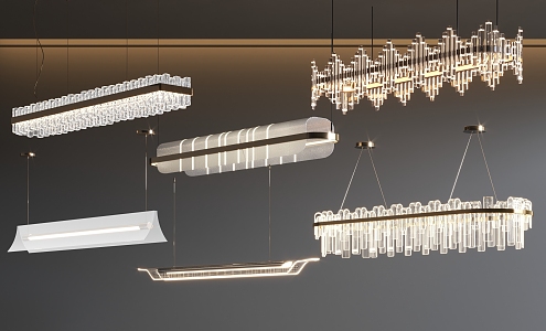 Modern Crystal Chandelier Combination Long Chandelier Glass Chandelier 3d model