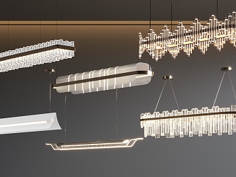 Modern Crystal Chandelier Combination Long Chandelier Glass Chandelier 3d model