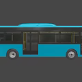 Modern Blue City Bus Exterior Design With Large Windows And Doors