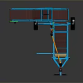 Blue Industrial Conveyor Machine With Elevated Belt And Metal Frame