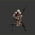 Game Movie Character With White Hair Tattoos Red Top Ornate Bloodstained Weapon And Powerful Stance