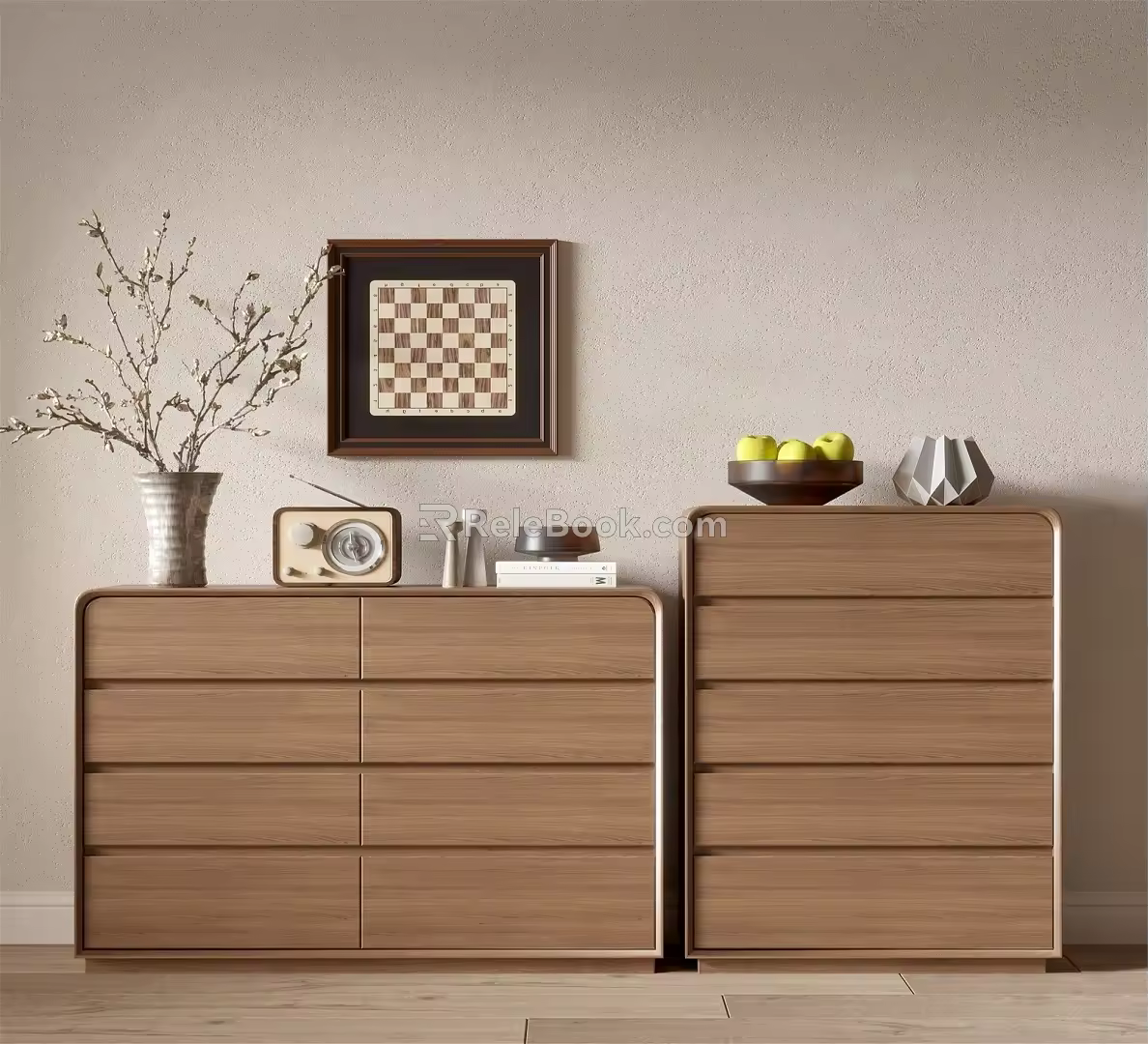 Modern Middle Style Side Cabinet 3d model