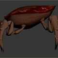 3D Fantasy Creature Character With Red Carapace Blue Eyes And Long Legs
