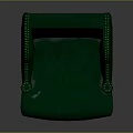 Classic Green Tufted Armchair With Red Legs And Elegant Design