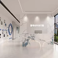 Modern Front Desk Reception Area With Large Windows Mountain View Red Decor And White Flooring