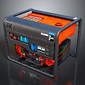Scania Portable Power Generator With Black Orange Design Control Panel And Wheels