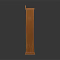 Standing Orange Wooden Bookcase With Multiple Shelves And Classic Decorative Base Design