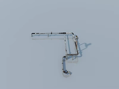 Swing Door Metal Frame Structure With Hinges And Hardware Components 3d model