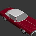Red Classic Car With White Roof And Vintage Chrome Grille Design