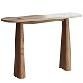 Modern Wooden Console Table With Smooth Top And Cylindrical Legs Design