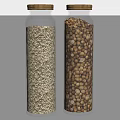 Transparent Ceramic Jars With Wooden Lids Containing Rice And Beans For Kitchen Storage