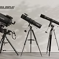 Three Different Entertainment Electronics Telescopes with Tripod Stands on