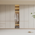 Modern Cream Style Wardrobe Bedroom Wardrobe Children's Room Wardrobe Finished Wardrobe 3d model