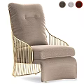 Modern Upholstered Accent Chair With Gold Metal Frame And Soft Comfortable Cushion