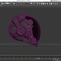 3D Rendered Metallic Helmet With Futuristic Mechanical Details Honeycomb Texture And Circular Knobs