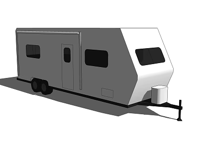 Functional Trailer With Multiple Windows And Simple Design 3d model