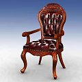 Technology Exhibition Hall Features Dark Brown Carved Leather Chair With Armrests And Tufted Surface