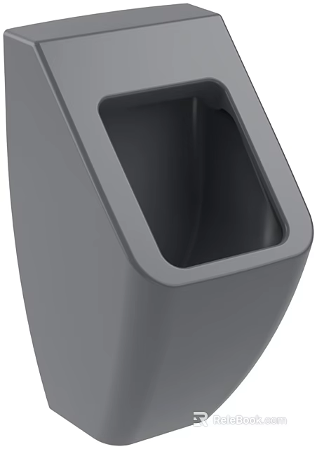Modern Gray Urinal With Sleek Design And Smooth Surface For Bathroom Spaces 3d model 